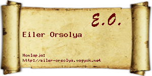 Eiler Orsolya névjegykártya